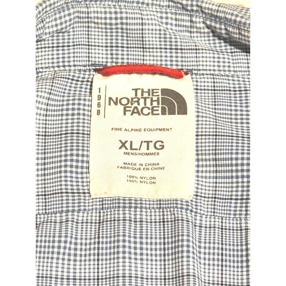 The North Face, Men's, Blue Plaid, Short Sleeve, Button Up Shirt, Size XL